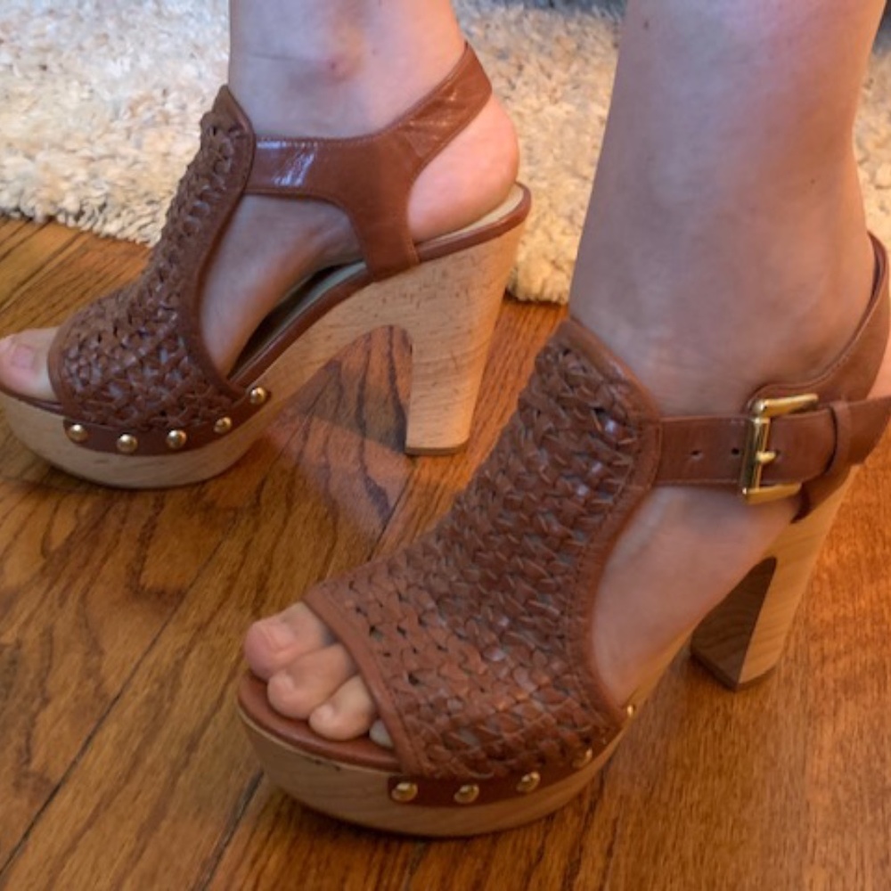 Luxury Rebel high heeled woven leather sandals